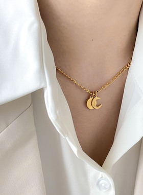 轻奢日月同辉经典气质项链