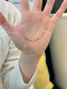 双层显白小蓝石头精致又小巧礼物不掉色温婉显白款 大方得体日常