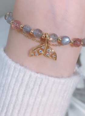 18k包金与鱼你一起蓝蓝月光石