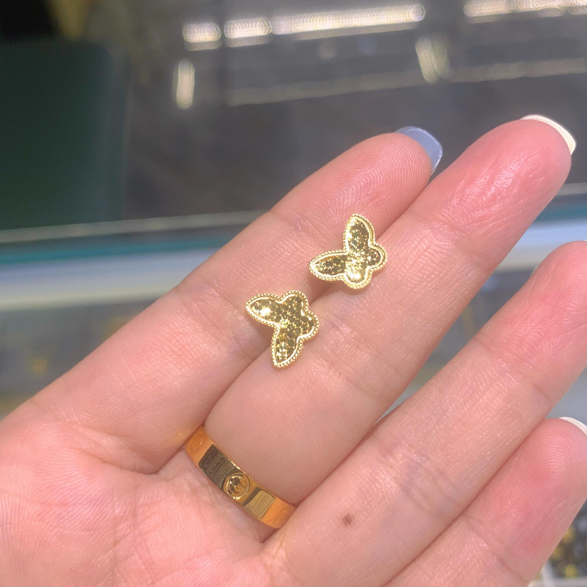 梦幻感鱼鳞碎金蝴蝶耳钉手工镶嵌碎金工艺复古又仙美日常出街吸睛,饰品/流行首饰/时尚饰品新,耳环,淘宝优惠券,粉丝福利购,淘宝优惠卷