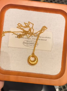 重磅自制款~太迷人了小金坨项链仿真金古法拉丝金精致高级感锁骨