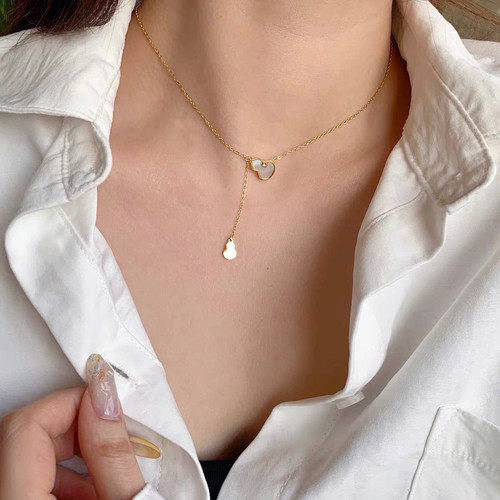 可水洗不掉色钛金双葫芦贝母精致