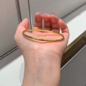 原创简约仿真金14k包金复古高保色金高级设计冷淡风裸圈手镯极细