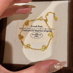 中古饰品!金光闪闪轻奢小众有质感葫芦手链精致温婉中式温柔优雅