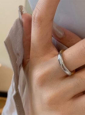 法式极简百搭金银双色戒指