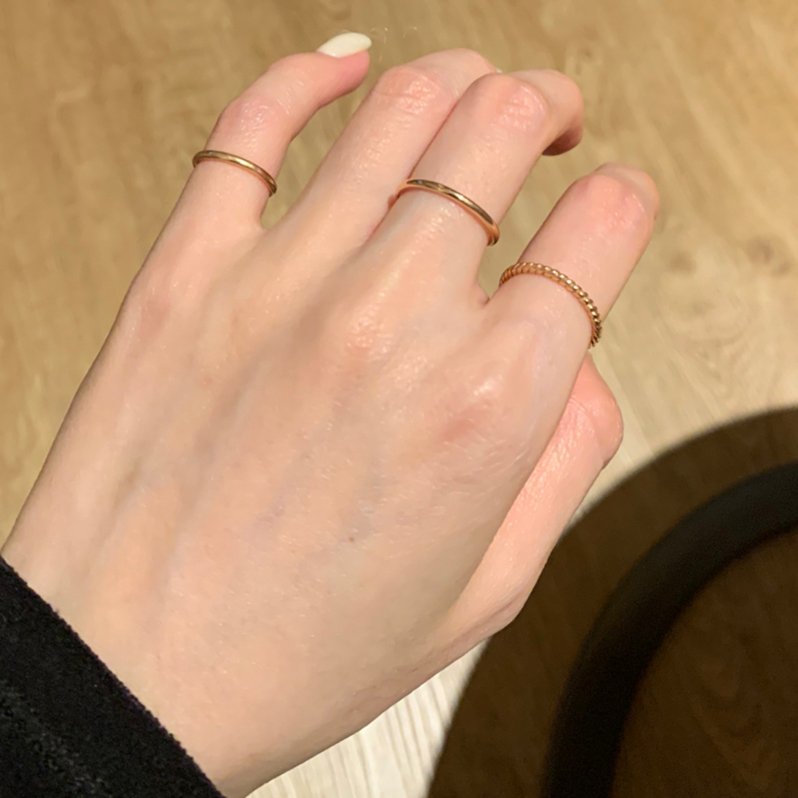 古董细金线中式复古叠搭戒指