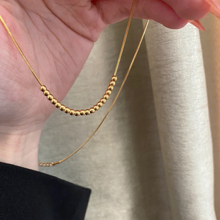 品质货！爆闪碎金珠项链华丽质感锁骨链流动感美学转运珠颈链潮流