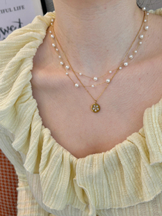 南法感浪漫有品位设计有质感叠带珍珠项链轻奢大方高级气质感项链