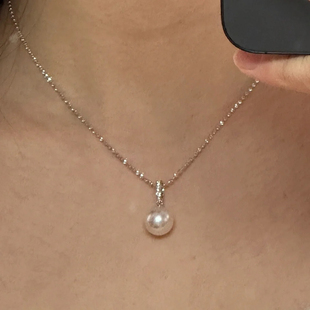 超高回头率炸眼可水洗温柔时髦年轻透亮经典一颗珍珠简约项链毛衣