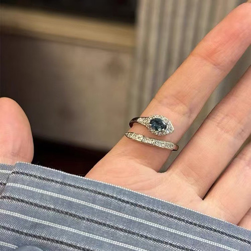 潮酷蛇形戒指细节精致灵动造型闪耀宝石吸睛百搭朋克风出街亮眼