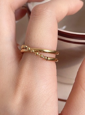 法式优雅美学双层戒指