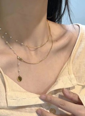 又美又飒~轻奢双层蛇骨锁骨链