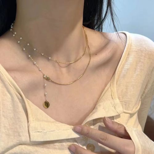 又美又飒~轻奢双层蛇骨锁骨链