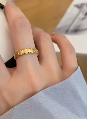 小资简约派错位格戒指