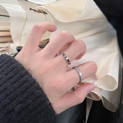 美式甜心风～金属质感银色戒指