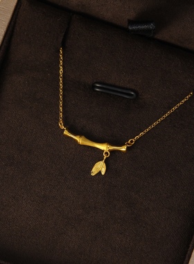 轻奢气质竹节笑脸项链