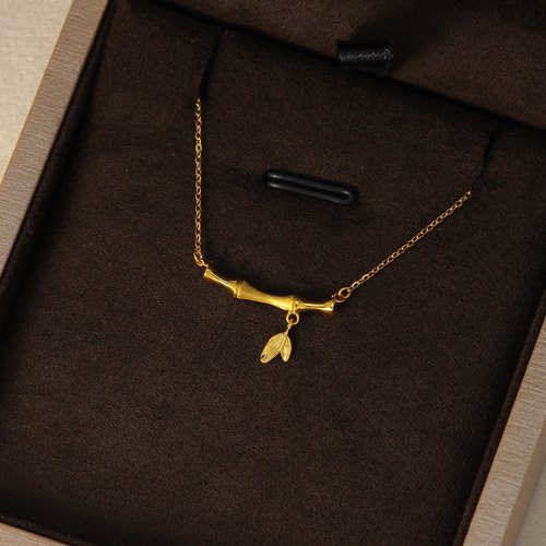 轻奢气质竹节笑脸项链