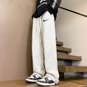 耐克顿卫裤男士2024新款秋季宽松直筒休闲裤青少年潮流港风运动裤