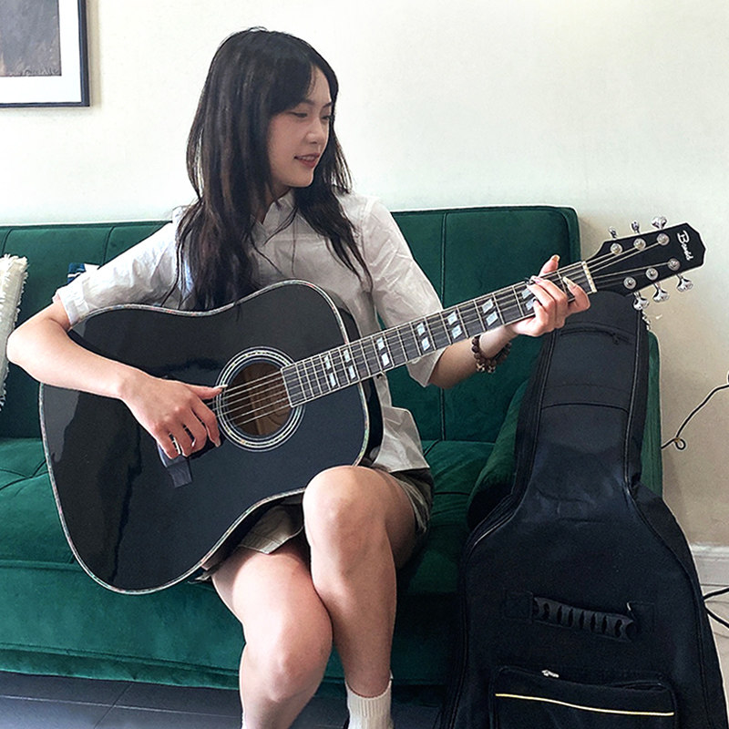 班士顿面单板民谣吉他41寸男生女生初学者新手40寸木吉他专用正品