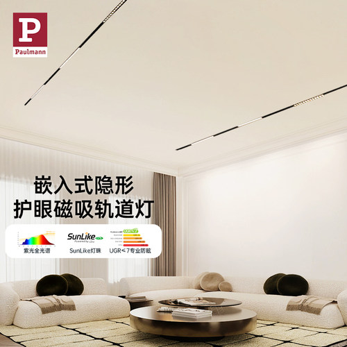 德国柏曼护眼磁吸轨道灯嵌入式