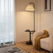 德国柏曼置物架落地灯客厅卧室床头沙发茶几一体钓鱼灯中古风灯具