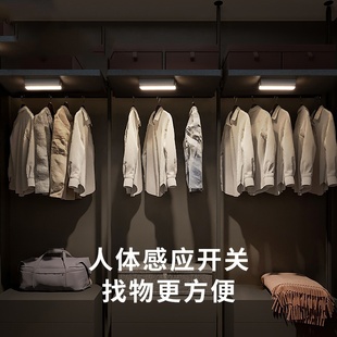 德国柏曼感应橱柜灯 柜衣橱免布线led充电灯具 卧室夜间衣帽间鞋