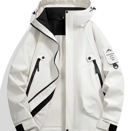 春秋冲锋衣男女同款户外连帽运动2026新款防风登山服潮牌