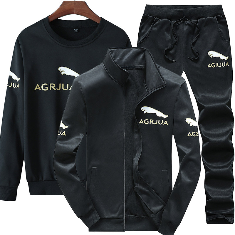 休闲运动套装男装春秋季三件套韩版潮流百搭运动服健身跑步卫衣男