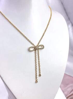 小众轻奢法式复古蝴蝶结项链