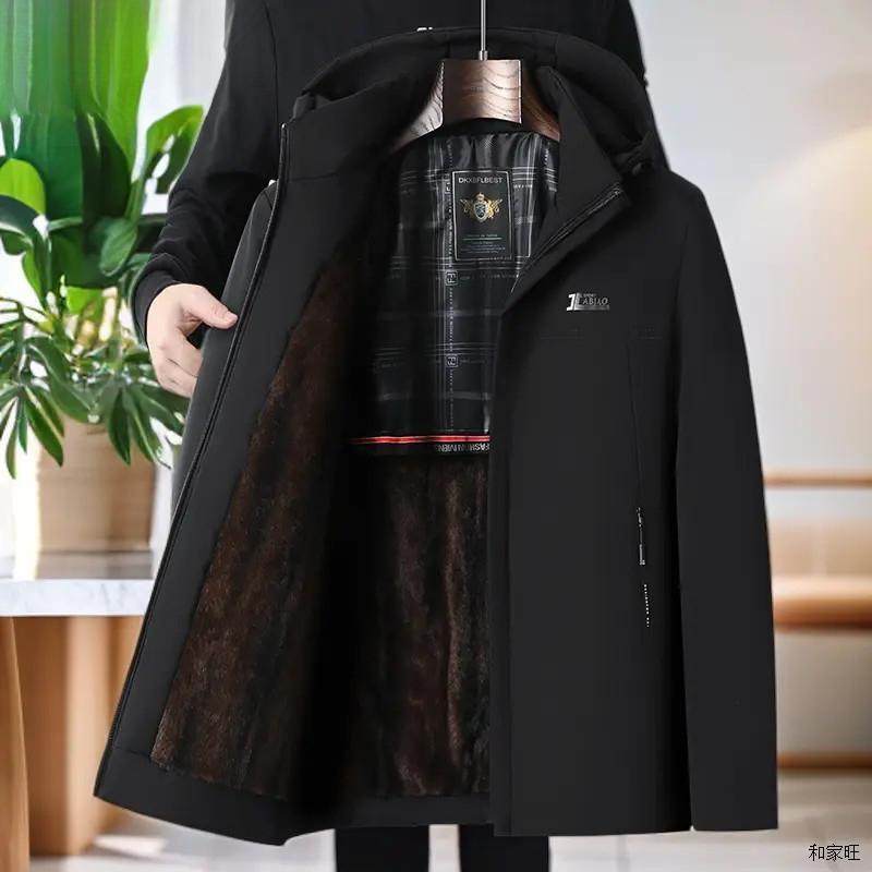 冬季新中老年派克服男棉衣爸爸装加绒加厚棉袄爷爷宽松棉服外套潮