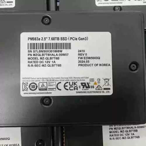议价Samsung/PM983A 7.68TB
