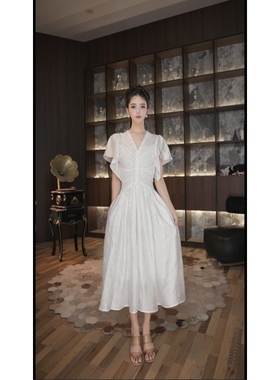 七爷定制 法式赫本风名媛显瘦优雅时尚连衣裙 45305