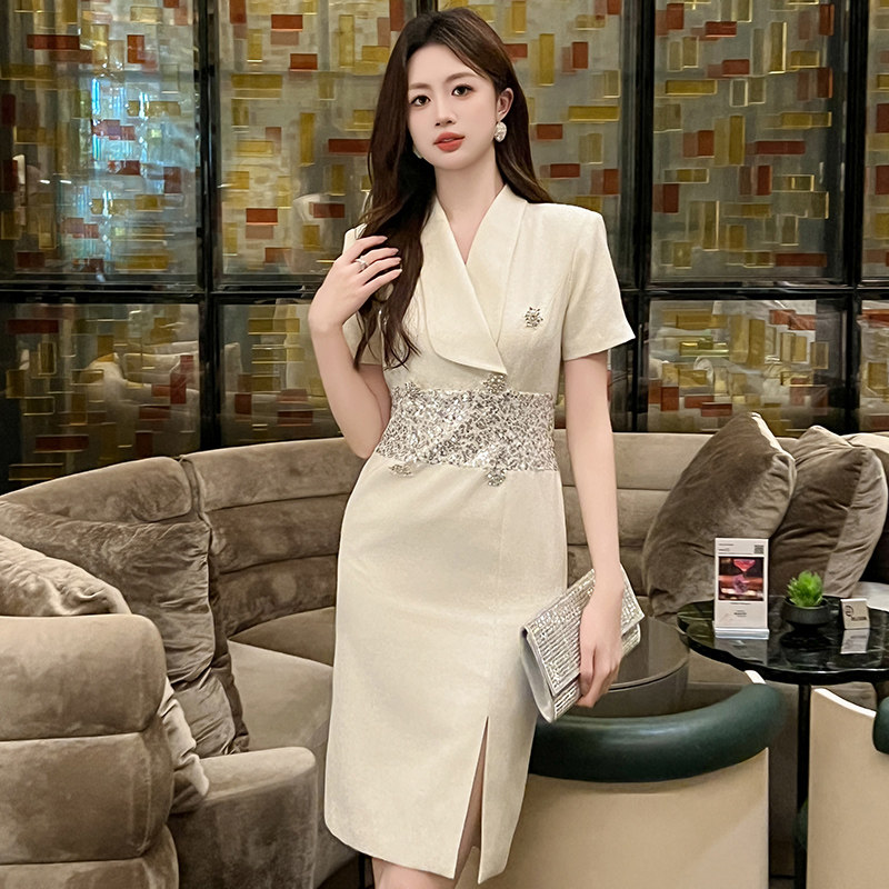 小香风西装连衣裙夏季名媛气质女神范高端轻奢小个子职业装包臀裙