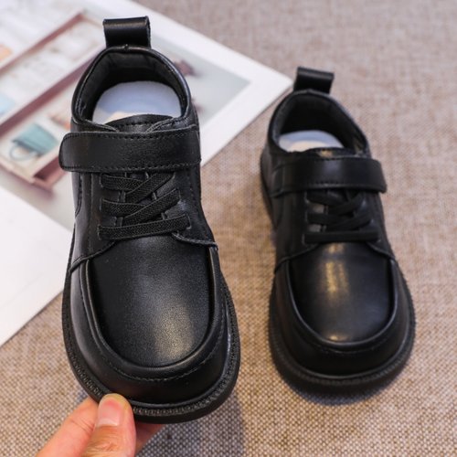 男女童皮鞋真皮软底演出鞋冬加绒