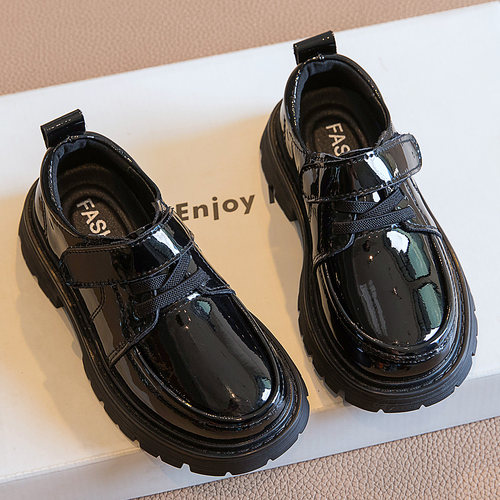 男童皮鞋真皮软底黑色演出校园鞋