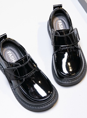 男童皮鞋黑色真皮春秋夏新款英伦软底单鞋男女孩小学生儿童演出鞋