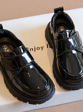 男童皮鞋黑色软底儿童真皮男孩学生春秋新款西装校园演出中大童鞋