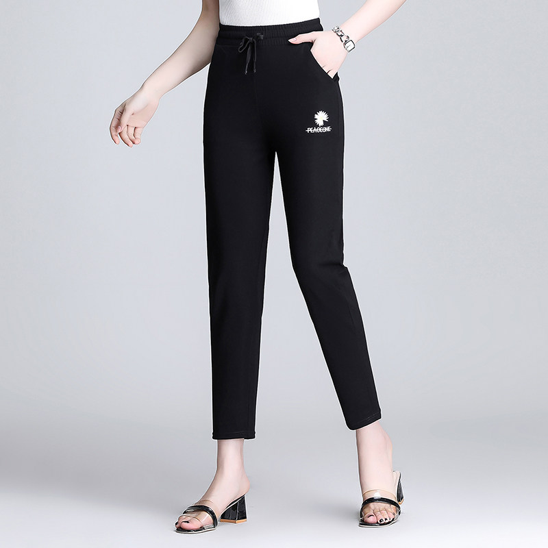 九分裤女夏季薄款2020亚麻高腰显瘦百搭休闲裤冰丝棉麻宽松哈伦裤