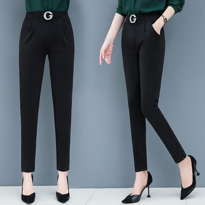 哈伦裤女春秋2020夏季新款显瘦宽松萝卜裤子小脚西装裤休闲九分裤