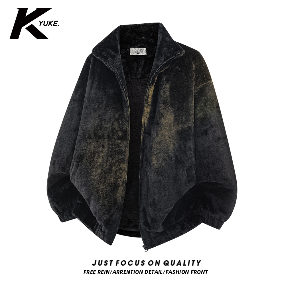 美式纯色简约羊羔绒夹克冬季保暖宽松舒适百搭休闲外套男女同款