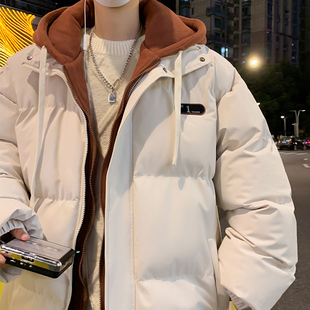 外套面包服棉袄 潮牌情侣加厚保暖假两件羽绒棉衣冬装 棉服男款 冬季