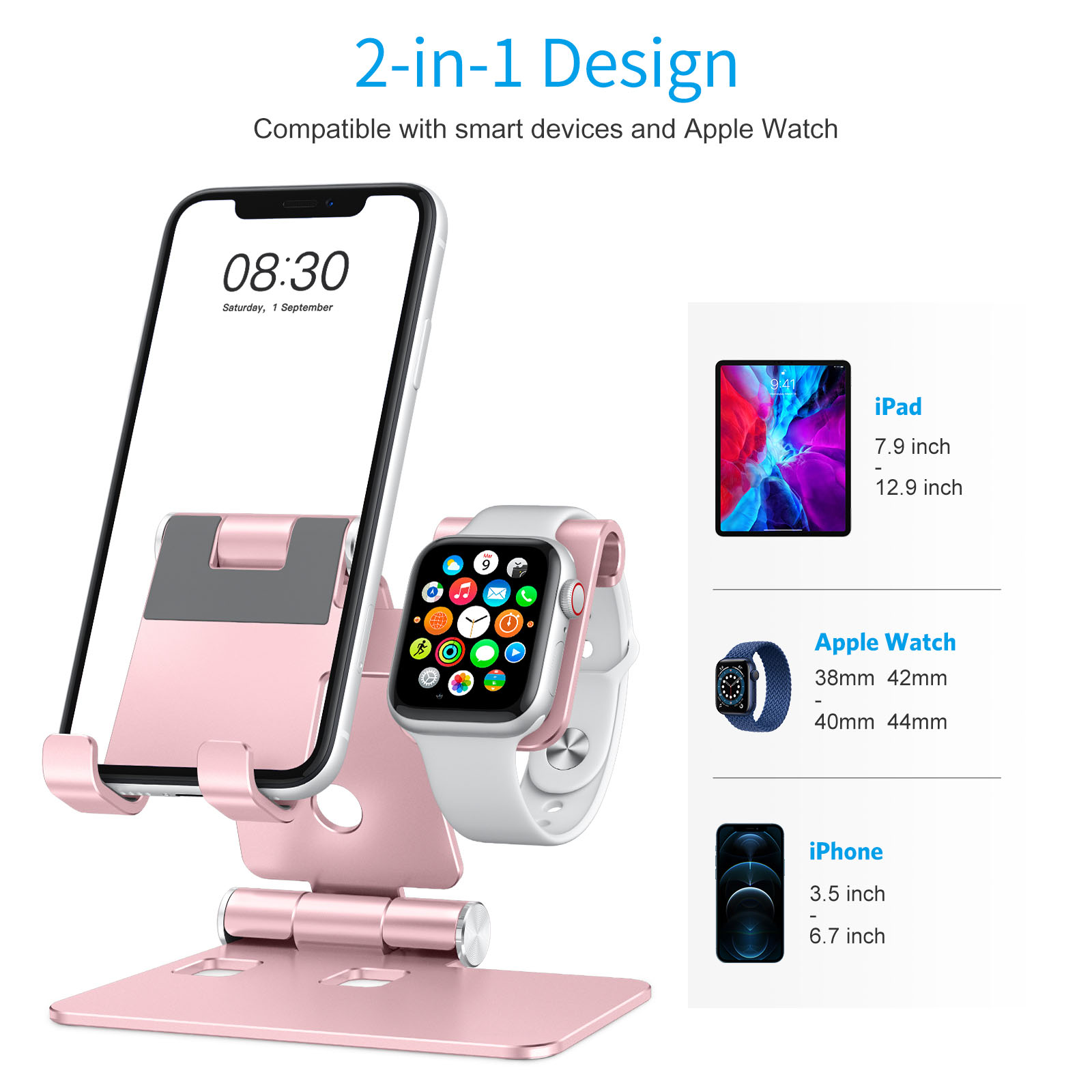 适用applewatch充电底座桌面苹果手表充电支架折叠式手机ipad支架