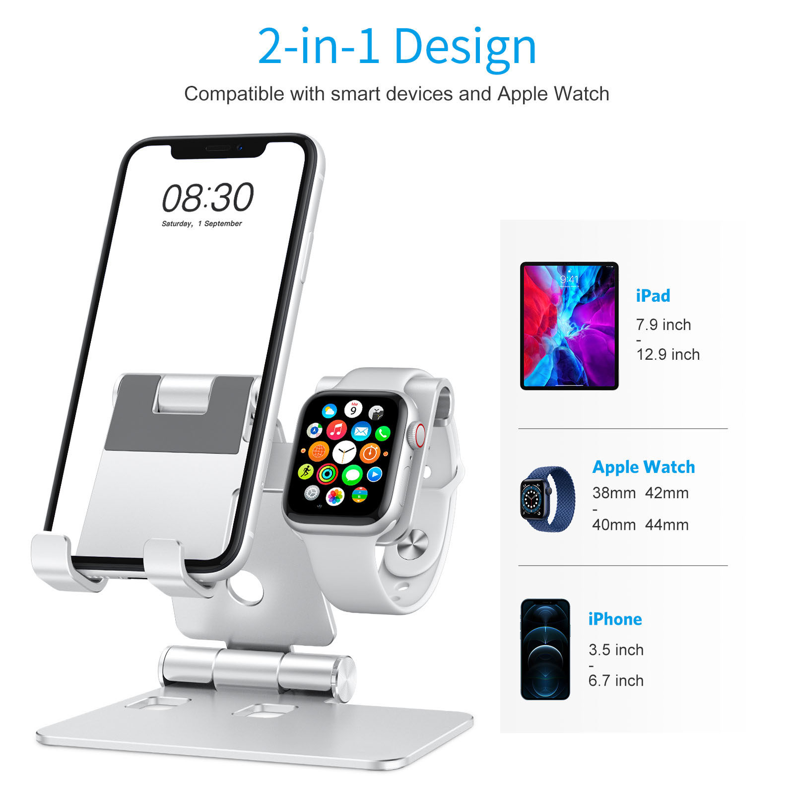适用苹果手表充电支架桌面applewatch充电底座全铝合金ipad支架