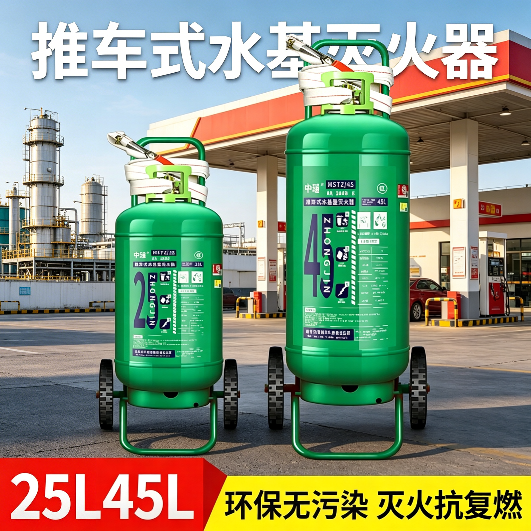 推车式水基灭火器泡沫MSTZ/25L/45L/65L商用仓库3C认证消防耐低温