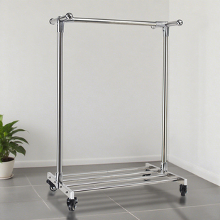 加高晾衣架落地不锈钢单杆式晒衣架移动伸缩家用挂衣架杆阳台定制