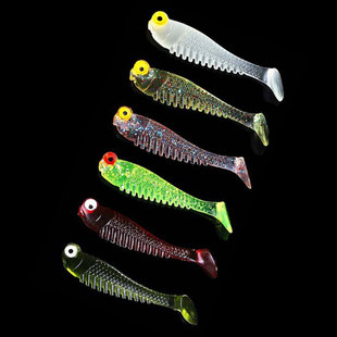 路亚假饵软饵5cm1.3g仿真T尾仿生夜光淡海水桂鲈黑鱼翘嘴侍魂小鱼
