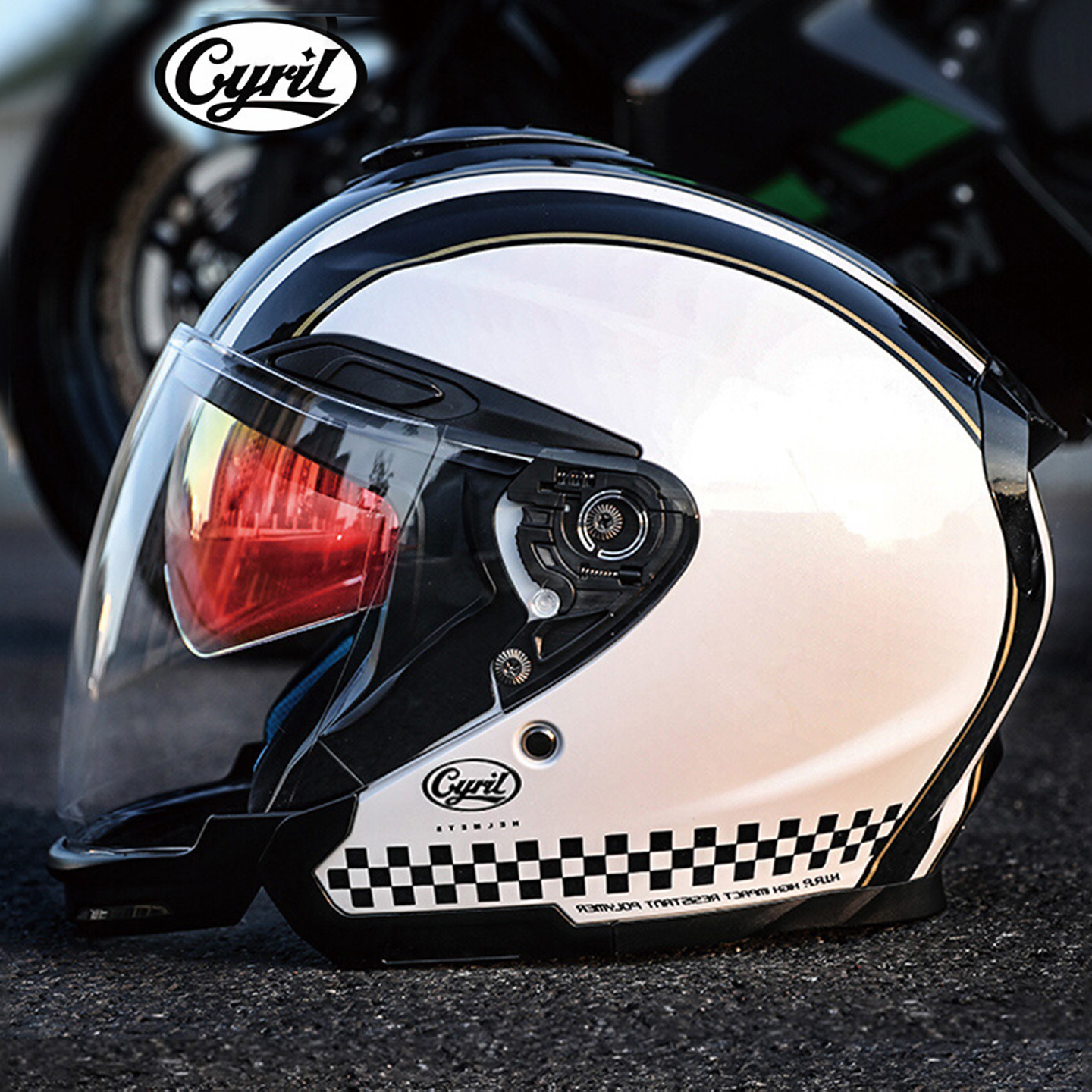 CYRIL赛罗R18摩托车头盔四分之三盔3/4夏季男女踏板车3C机车半盔