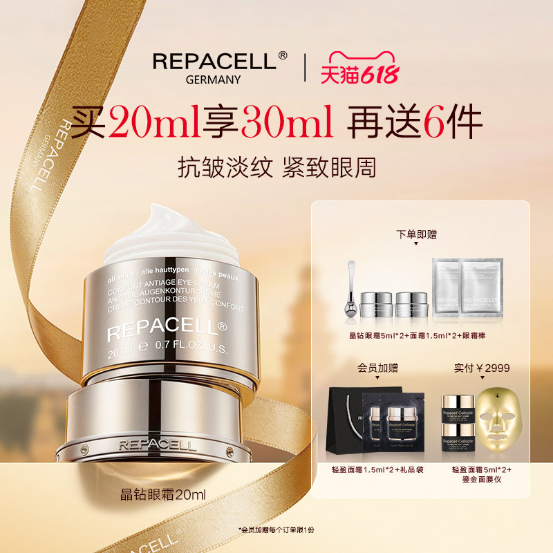【618现货速达】REPACELL瑞铂希紧致细腻眼霜淡化细纹焕亮眼周