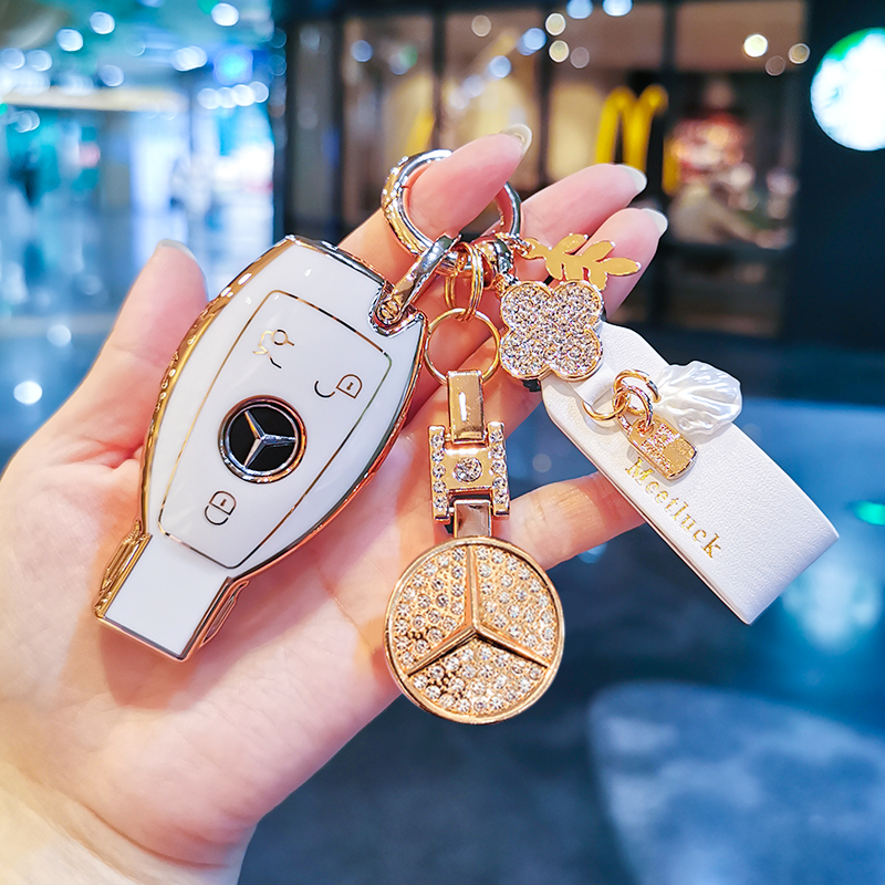 适用于奔驰c260l钥匙套e300l车A级200壳glc包gla扣gle350S迈巴赫