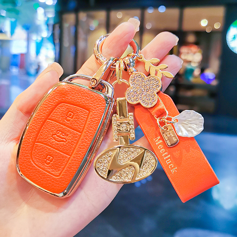 现代钥匙套IX35/ix25名图途胜朗动索纳塔9瑞纳伊兰特领动包壳扣女